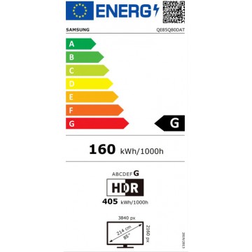 Samsung Smart Τηλεόραση 85" 4K UHD QLED QE85Q80DATXXH HDR (2024)